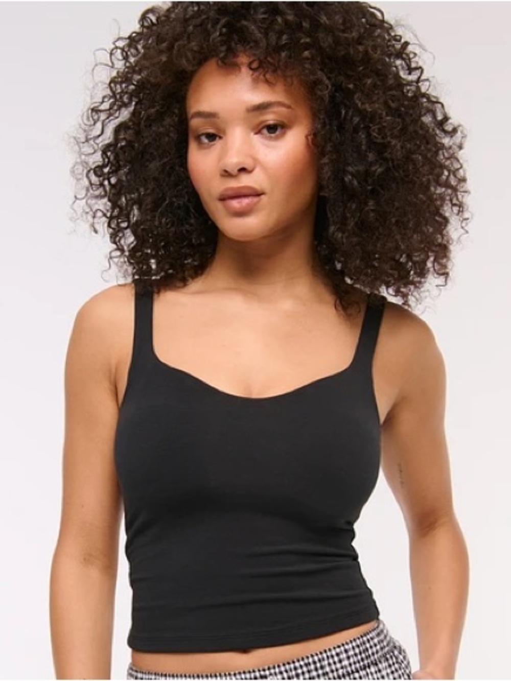 Abercrombie & Fitch Bra-Free Seamless Sweetheart Tank. Black, size Medium. NWOT!